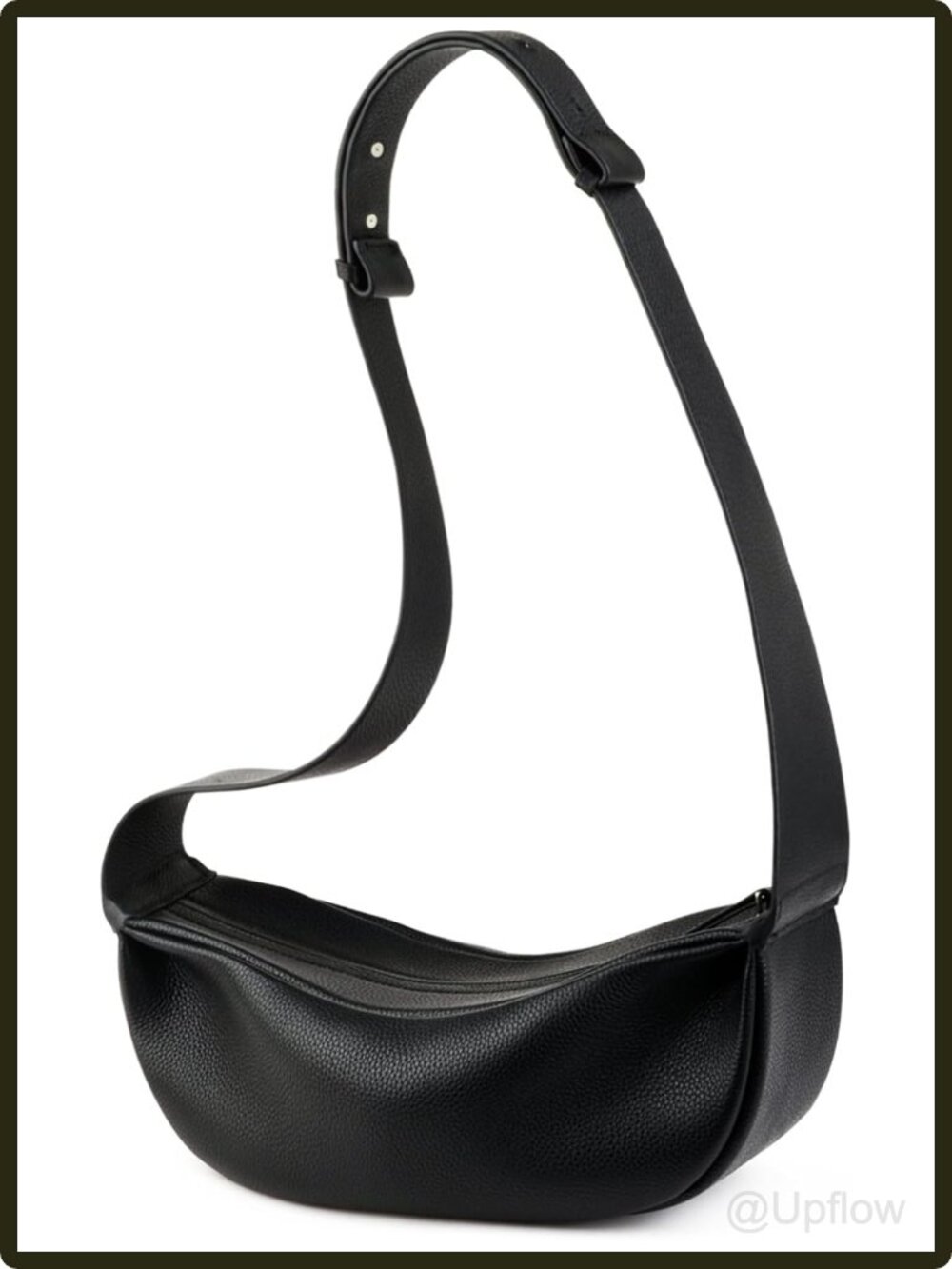 Women's Genuine Leather Crescent Hobo Crossbody Sling Bag Wide Strap Zip Gift